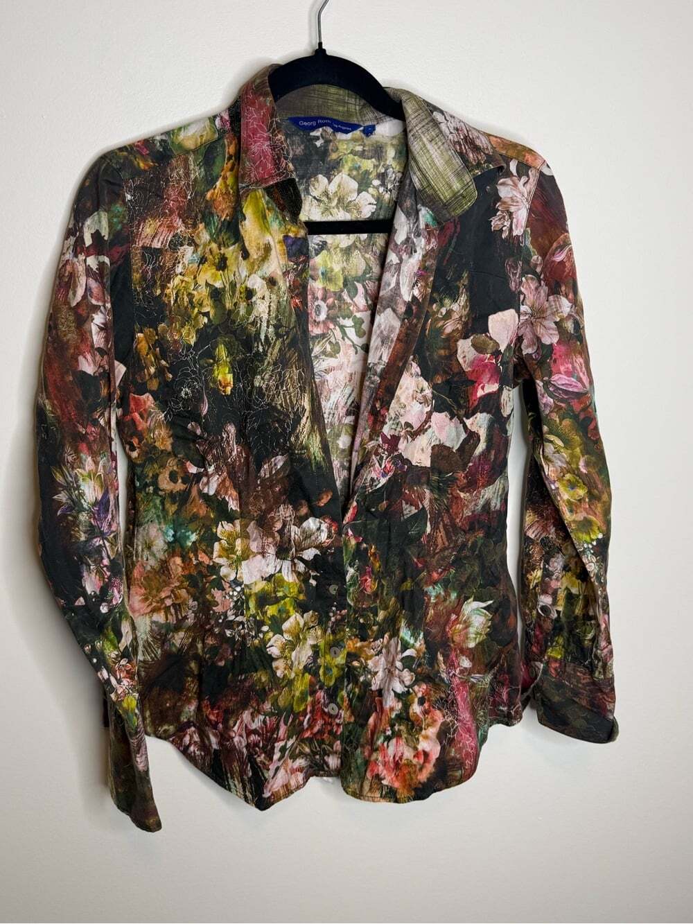 Georg Roth LA floral print button up blouse small